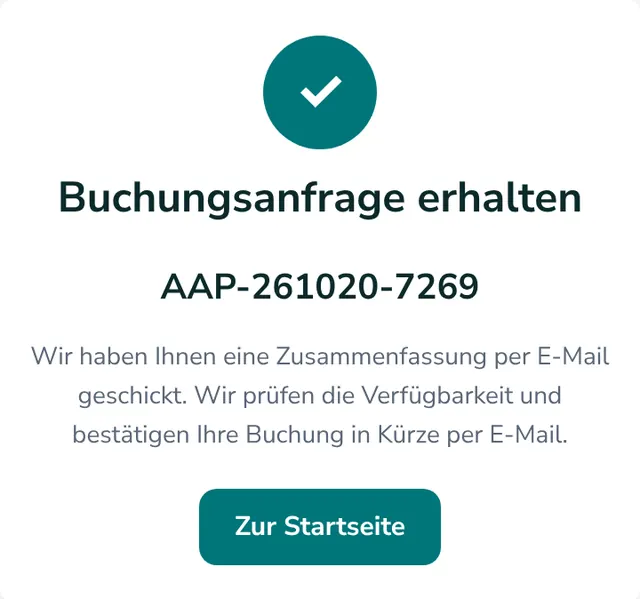 Buchungsanfrage erhalten