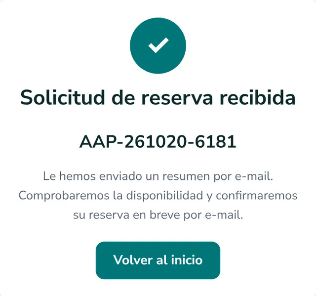 Solicitud de reserva recibida