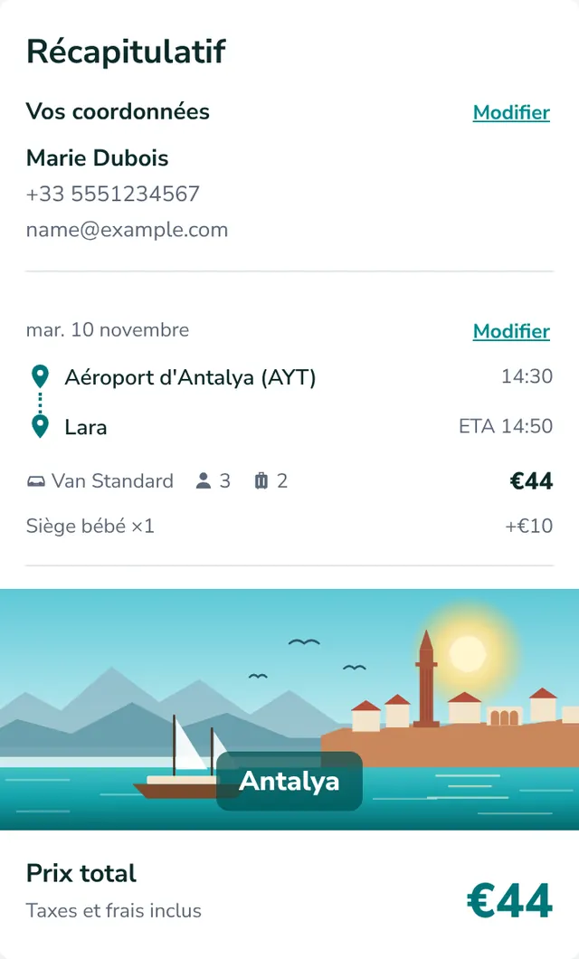 Vérifiez le récapitulatif et envoyez