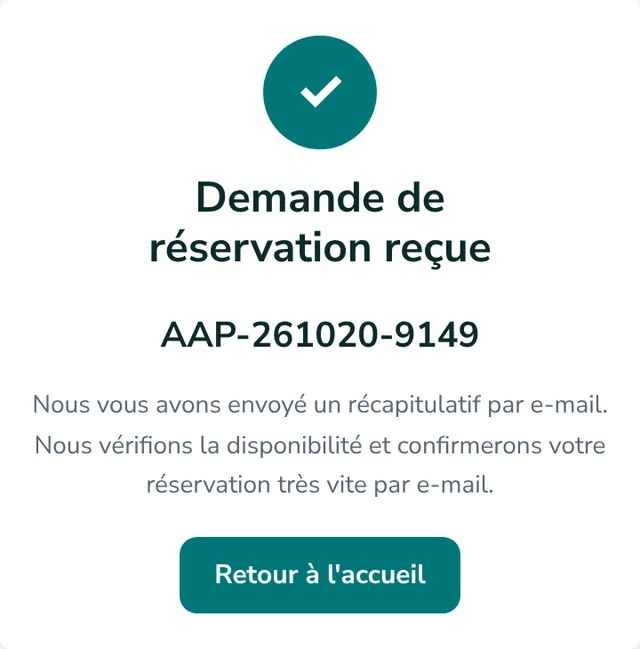 Demande de réservation reçue