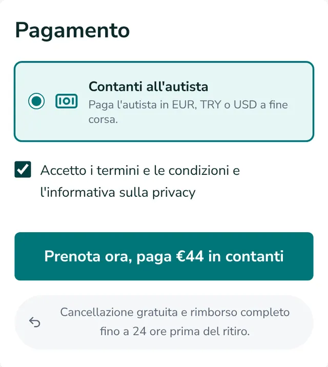 Controlla il riepilogo e invia