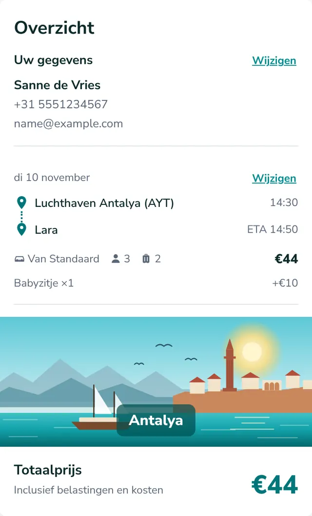 Controleer het overzicht en verstuur