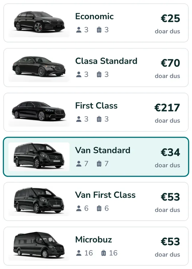 Alegeți vehiculul și vedeți prețul fix